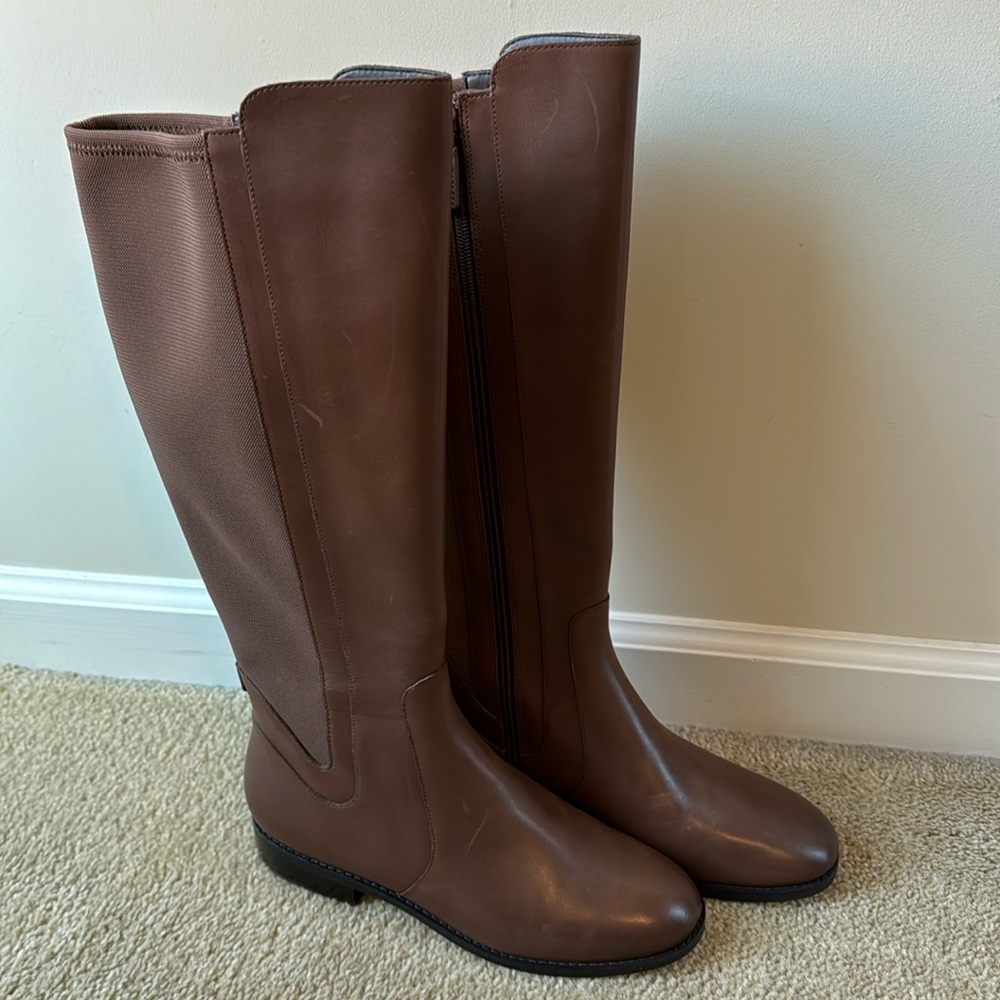 Noelle Leather Tall Stretch Fit Riding Boots